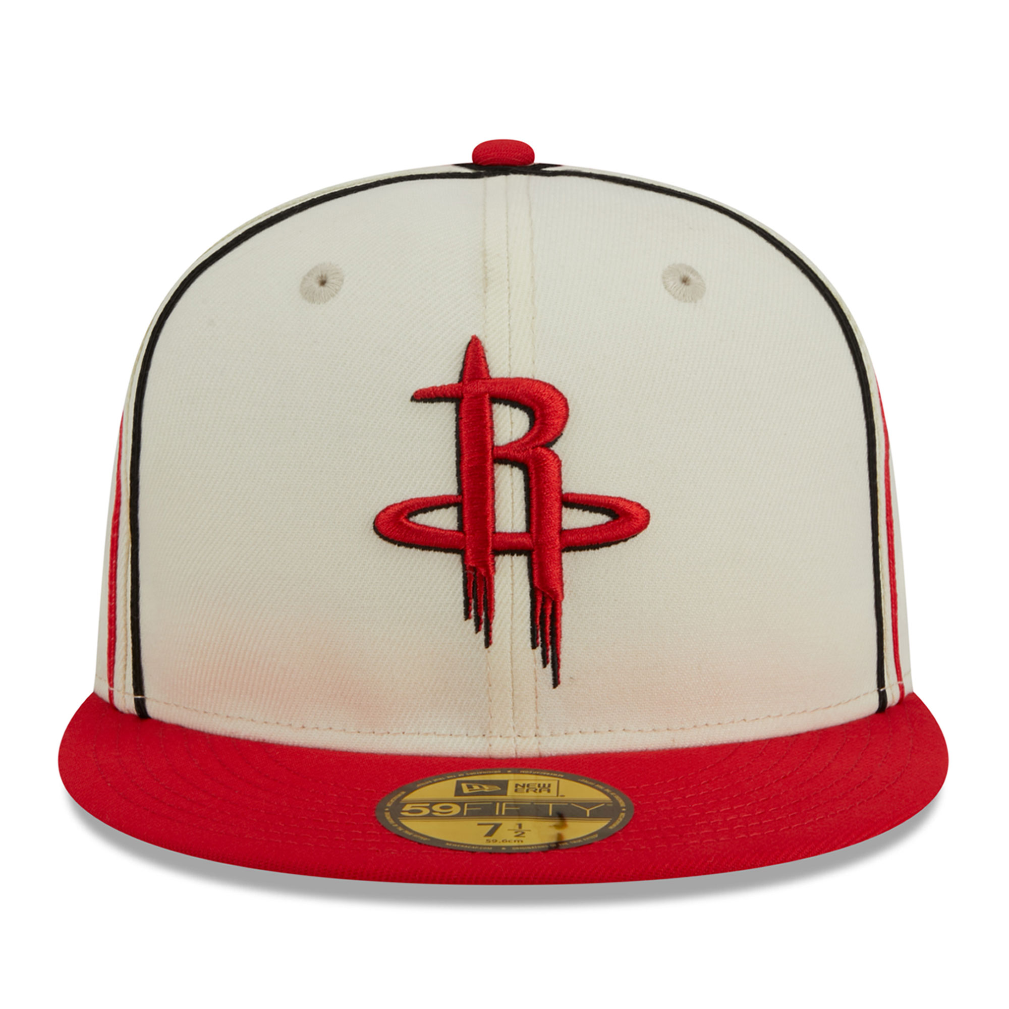 Men's New Era Cream/Red Houston Rockets Piping 2-Tone 59FIFTY Fitted Hat - Image 11
