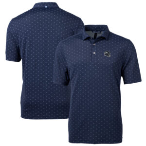 Men's Cutter & Buck  Navy Seattle Seahawks Helmet Virtue Eco Pique Tile Print Recycled Polo