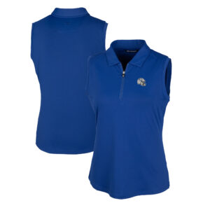 Women's Cutter & Buck  Royal Indianapolis Colts Helmet Logo DryTec Forge Stretch Sleeveless Polo
