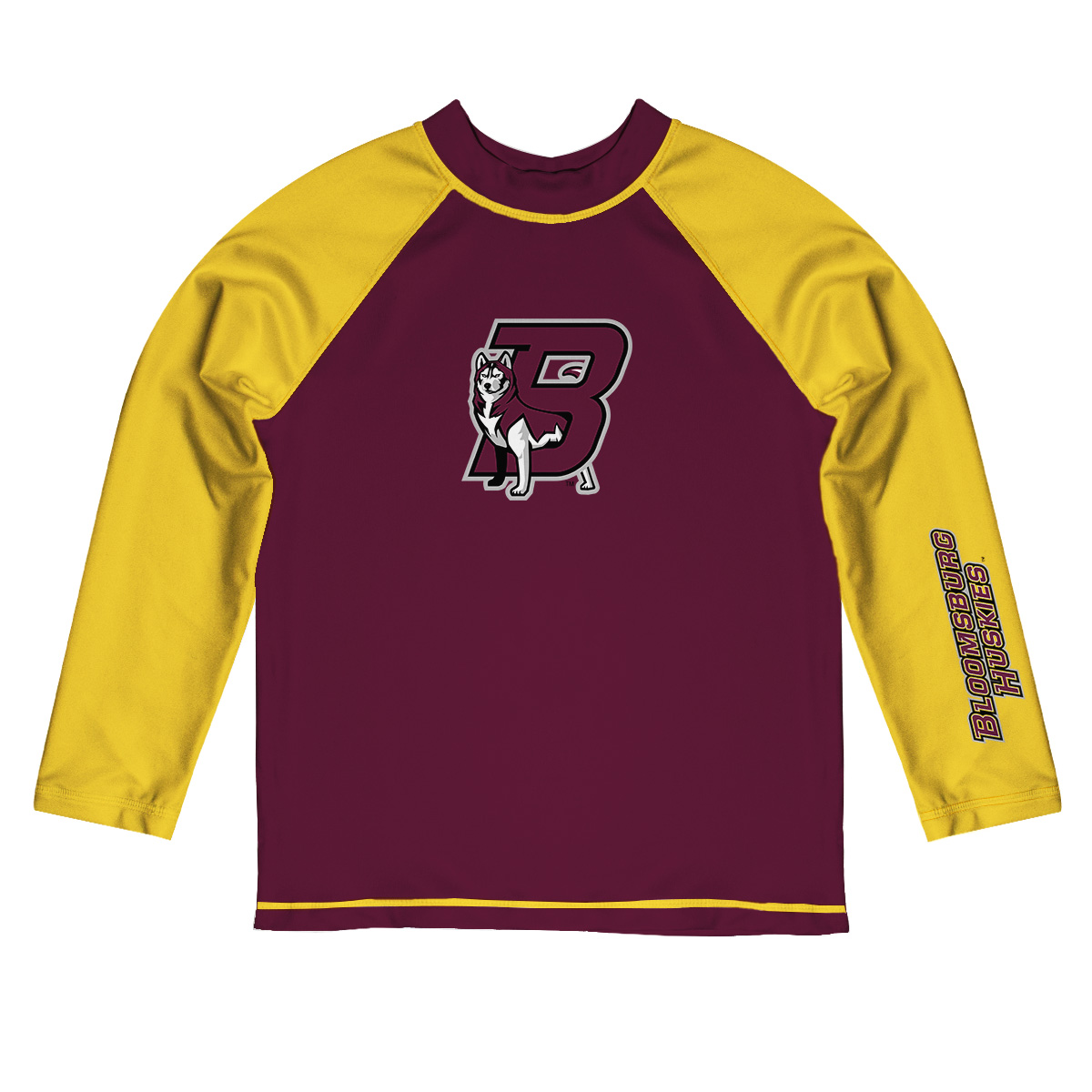 Toddler Vive La Fete Maroon/Gold Bloomsburg Huskies Solid Contrast Contrast Rash Guard