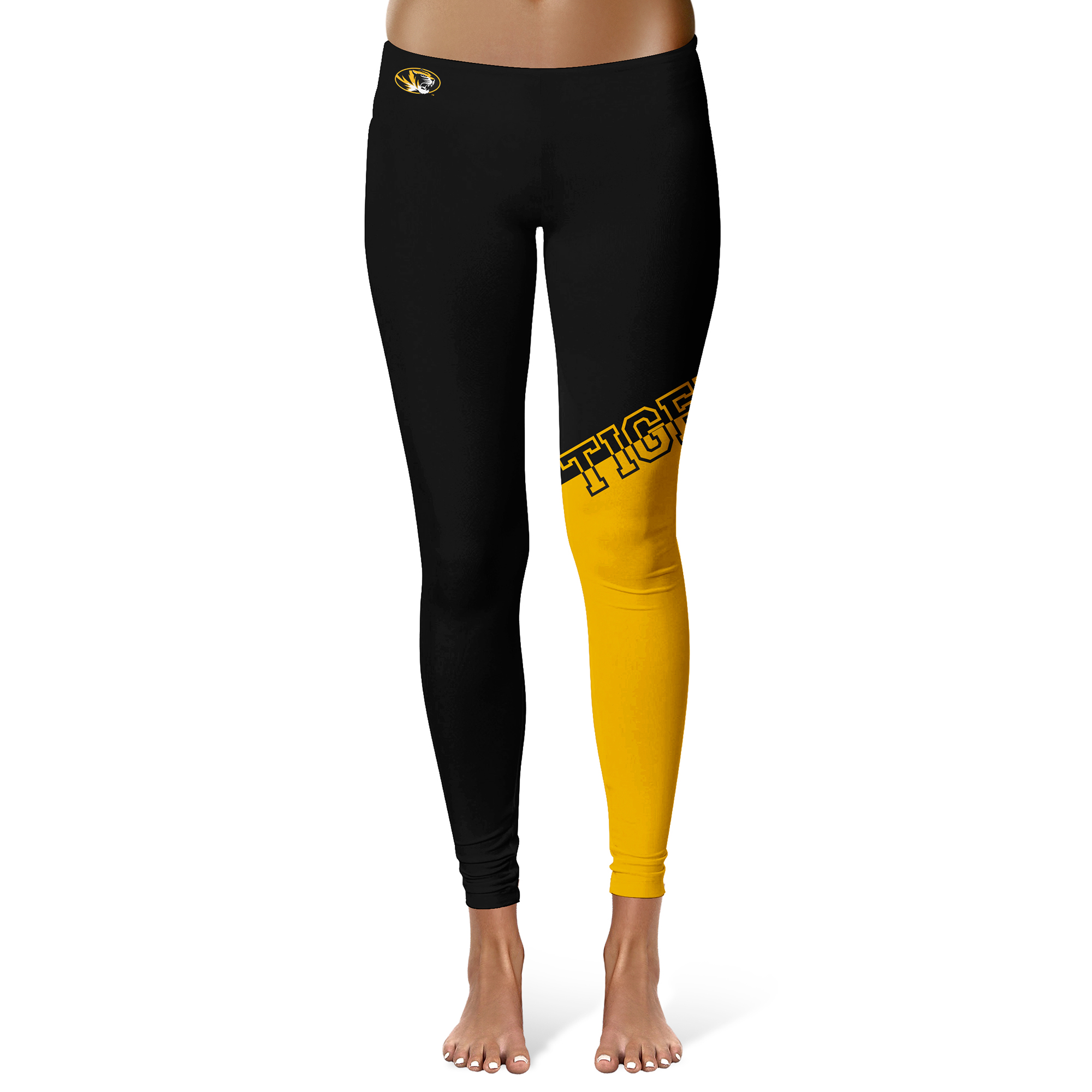 Women's Vive La Fete Black/Gold Missouri Tigers Color Block Yoga Leggings