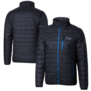 Men's Cutter & Buck  Navy UTSA Roadrunners  Rainier PrimaLoft Eco Insulated Full-Zip Puffer Jacket
