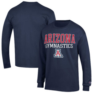 Men's Champion  Navy Arizona Wildcats Gymnastics Stack Long Sleeve T-Shirt