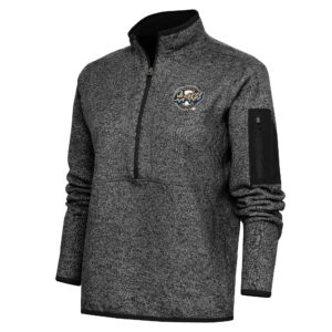Women's Antigua  Heather Black Rancho Cucamonga Quakes Fortune Half-Zip Pullover Jacket