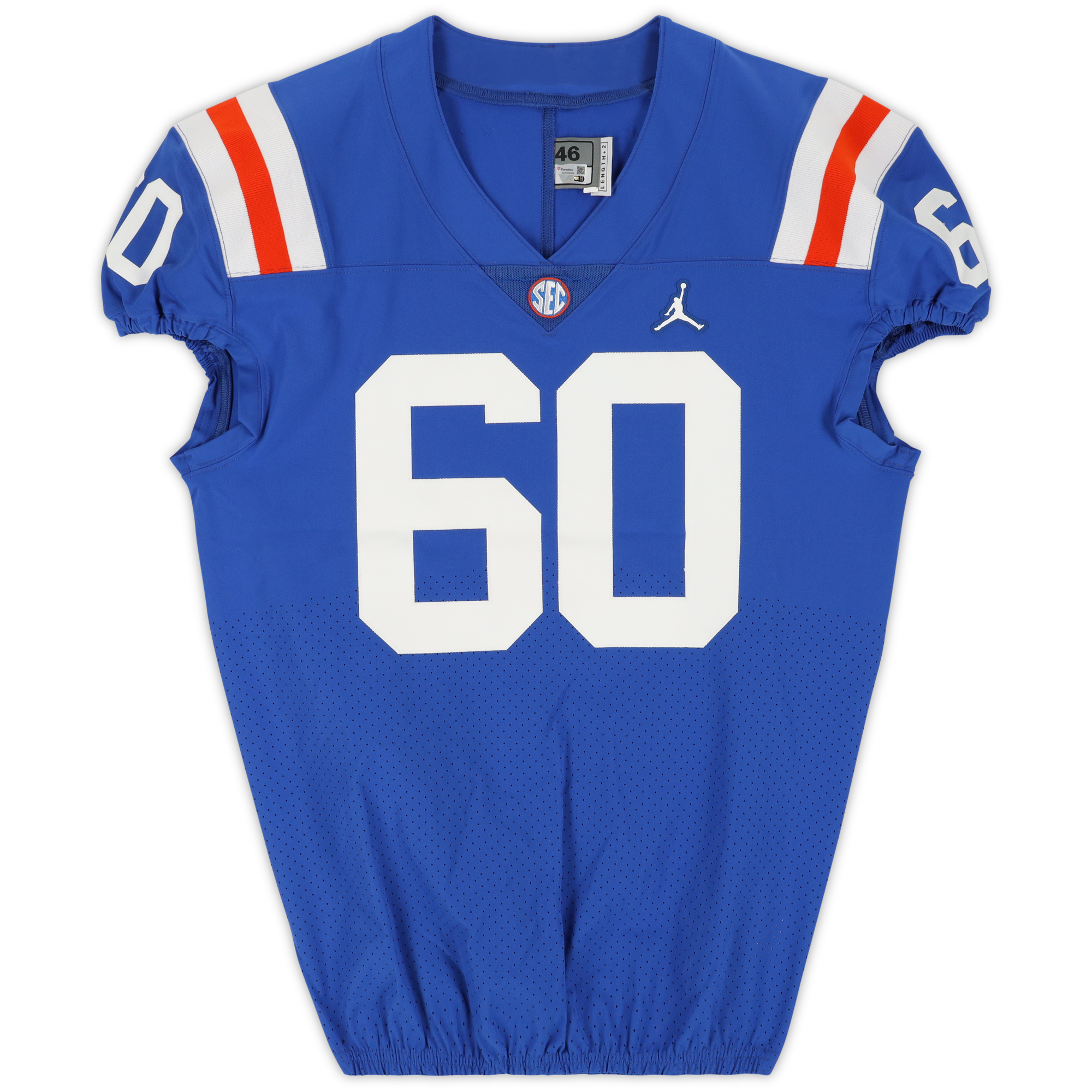 Florida Gators Team-Issued #60 Blue Throwback Jersey from the 2020-21 NCAA Football Seasons - Image 3