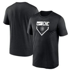 Men's Nike Black Chicago Cubs Home Plate Icon Legend Performance T-Shirt