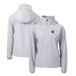 Women's Cutter & Buck  Gray Holy Cross Crusaders Charter Eco Recycled Half-Zip Anorak Jacket