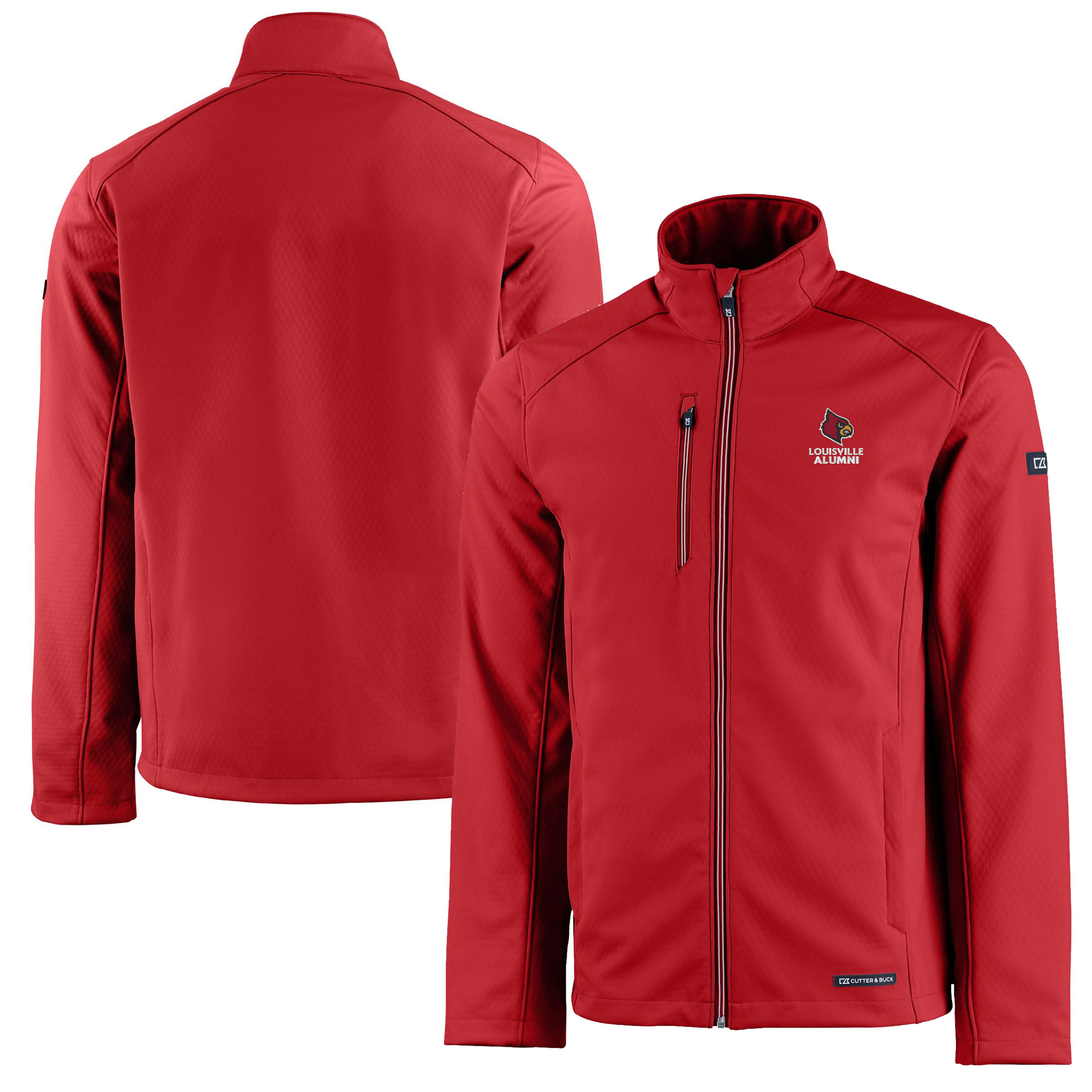 Men's Cutter & Buck Red Louisville Cardinals Alumni Logo Evoke Eco Softshell Recycled Full-Zip Jacket - Image 5