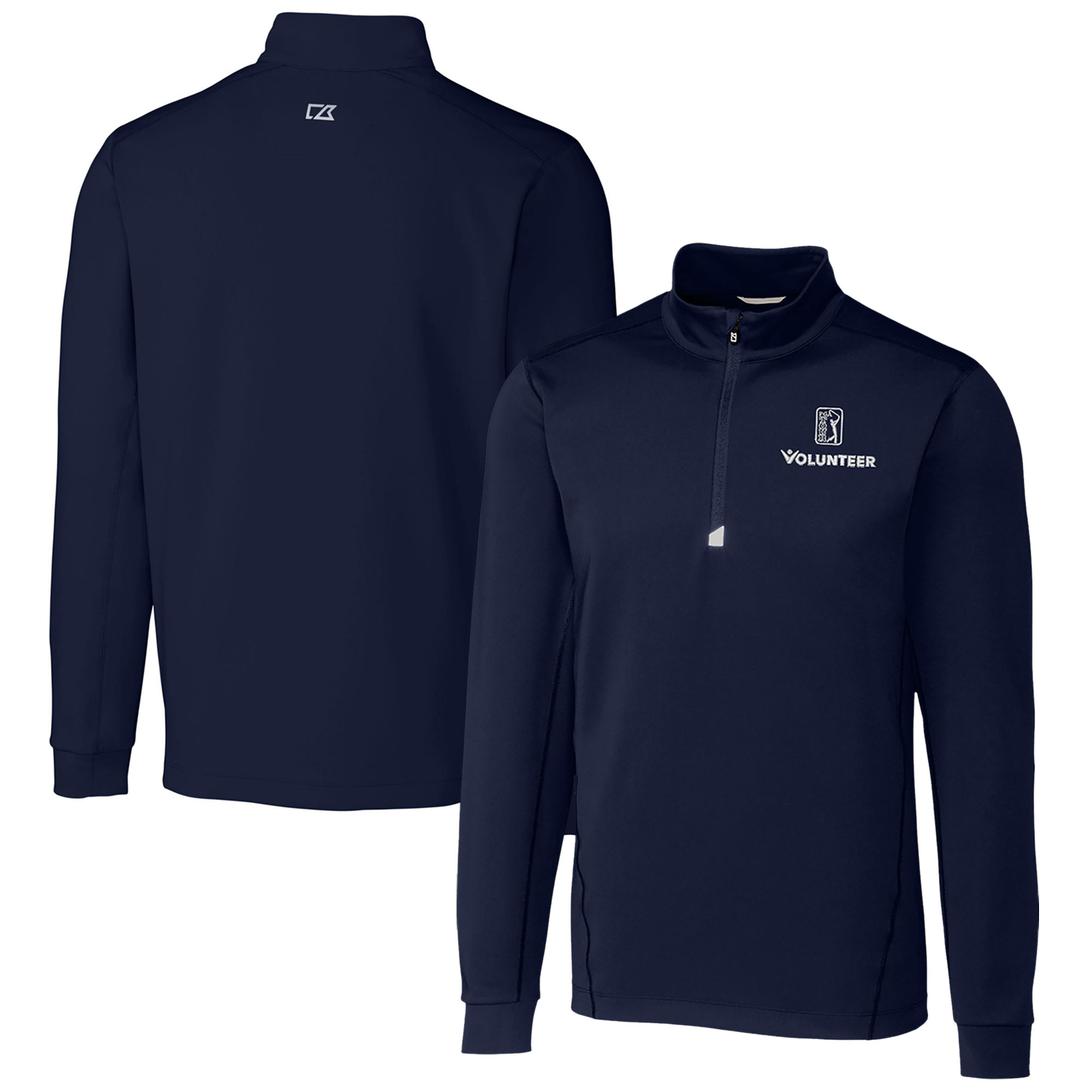 Men's Cutter & Buck Navy PGA TOUR Volunteers Big & Tall Traverse Stretch Quarter-Zip Pullover Top - Image 2