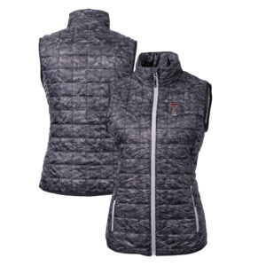 Women's Cutter & Buck  Black Texas Tech Red Raiders Alumni Rainier PrimaLoft Eco Insulated Full-Zip Puffer Vest