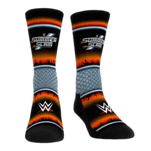 Unisex Rock Em Socks Black SummerSlam 2023 Motor City Crew Socks