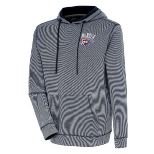 Men's Antigua  Navy Oklahoma City Thunder Axe Bunker Tri-Blend Pullover Hoodie