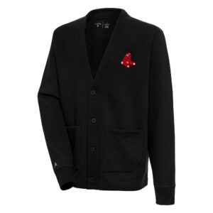 Men's Antigua  Black Boston Red Sox Button-Up Cardigan