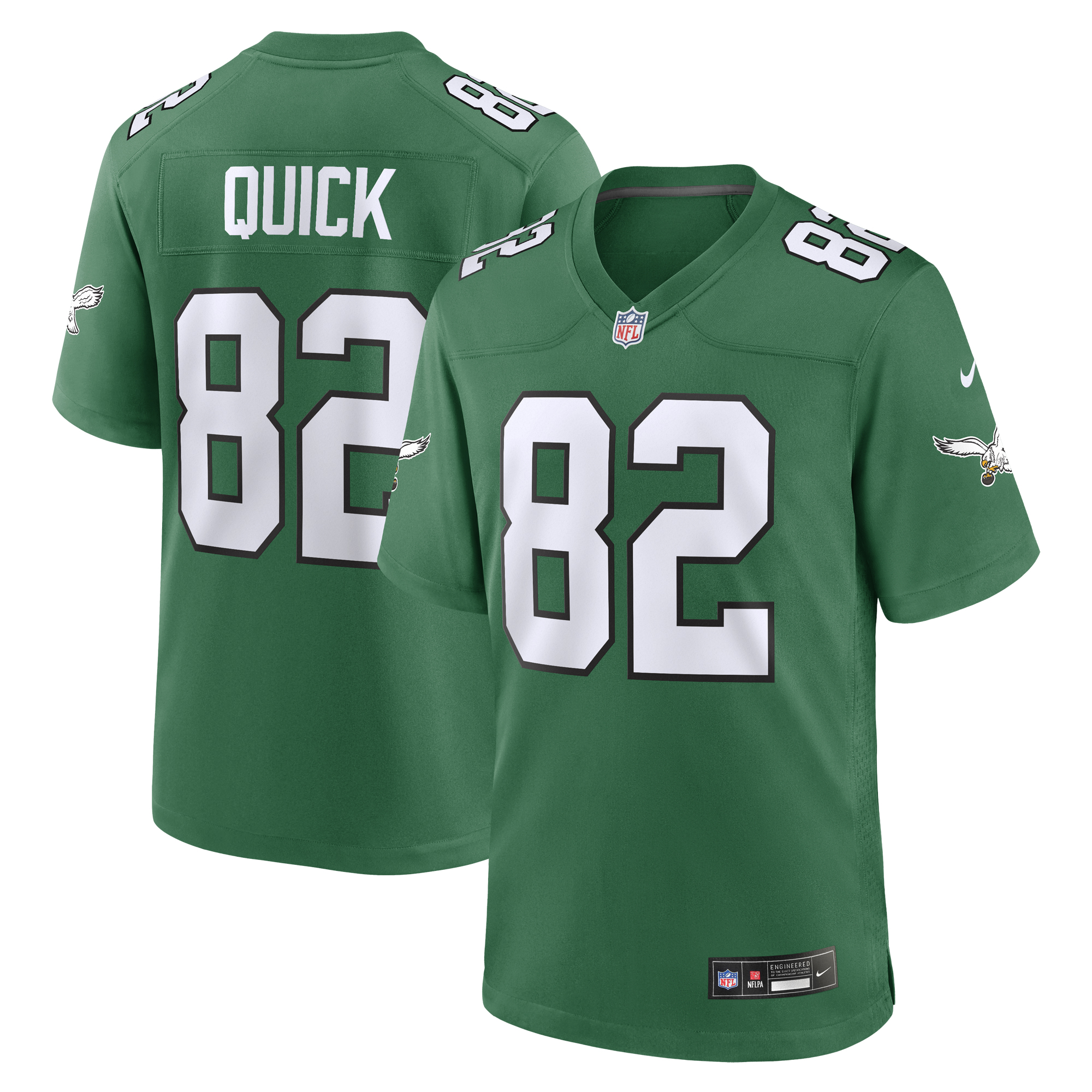 Men's Nike Mike Quick Kelly Green Philadelphia Eagles Alternate Game Jersey