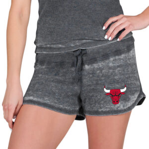 Women's Concepts Sport  Charcoal Chicago Bulls Resurgence Waffle Knit Shorts
