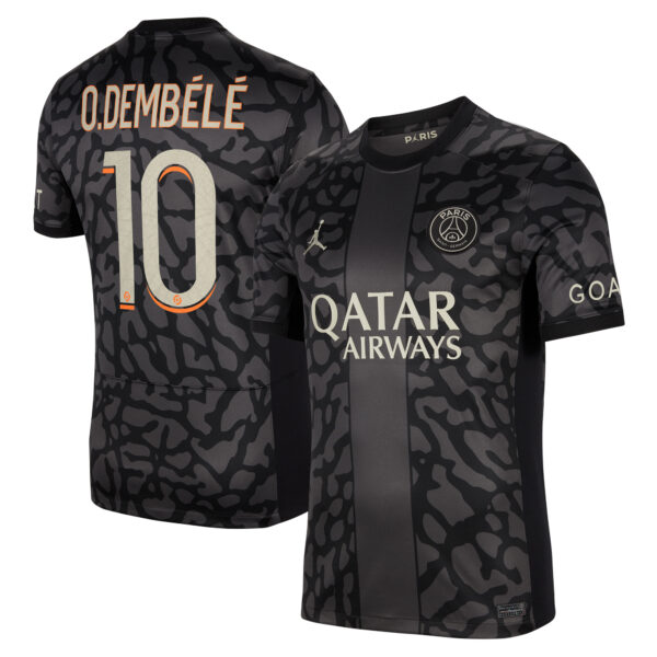 Men's Jordan Brand Ousmane Dembélé Anthracite Paris Saint-Germain 2023/24 Third Stadium Replica Player Jersey