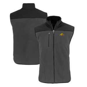 Men's Cutter & Buck  Gray Bowie State Bulldogs Cascade Eco Sherpa Fleece Full-Zip Vest
