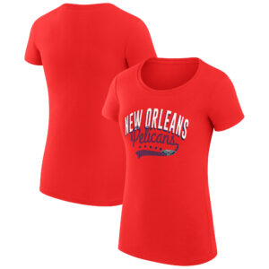 Women's G-III 4Her by Carl Banks  Red New Orleans Pelicans Filigree Logo Fitted T-Shirt