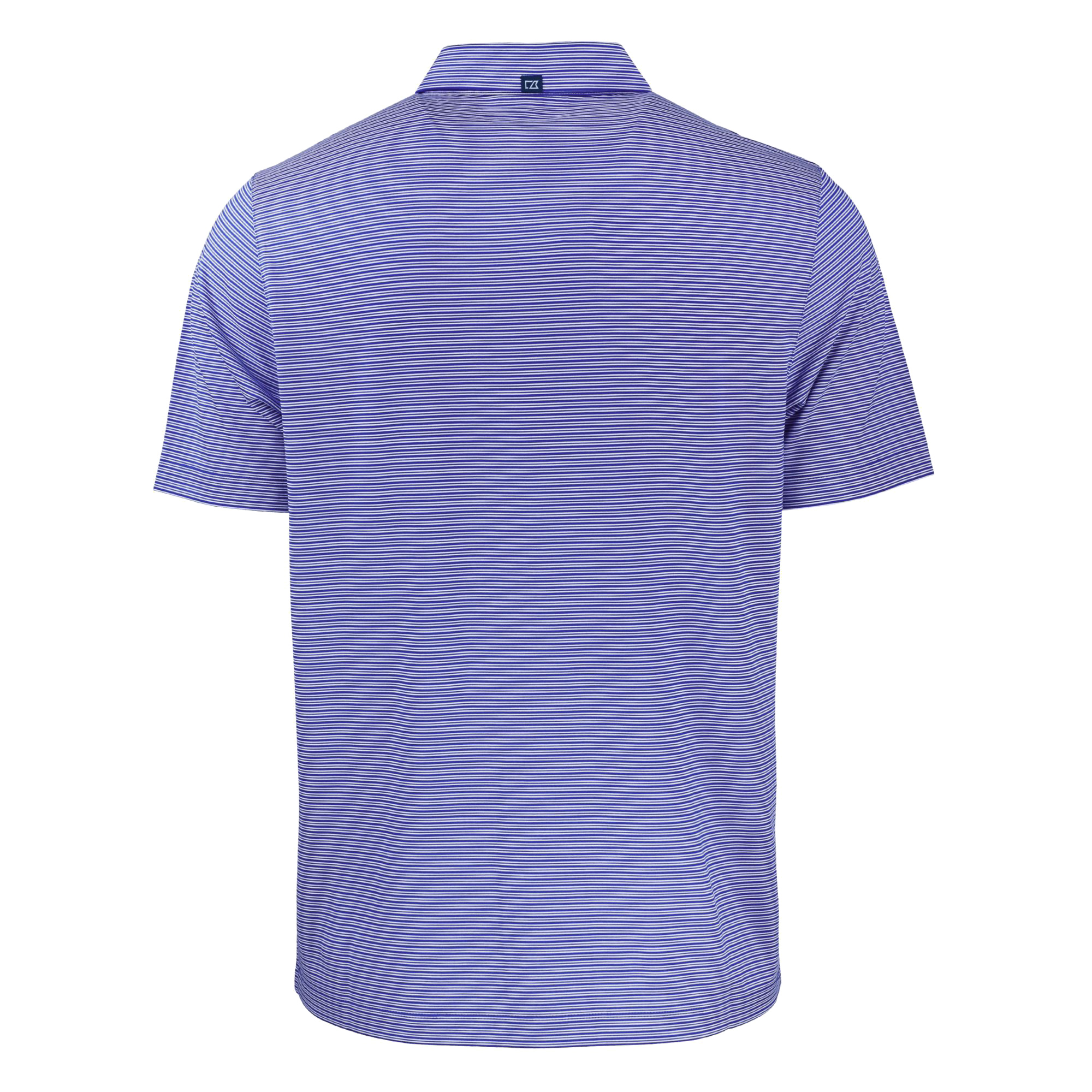 Men's Cutter & Buck Royal/White Embry-Riddle Eagles Big & Tall Forge Eco Double Stripe Stretch Recycled Polo - Image 4