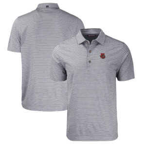 Men's Cutter & Buck  Heather Black Cornell Big Red Big & Tall Forge Eco Stripe Stretch Recycled Polo