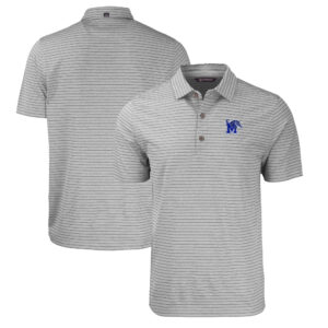 Men's Cutter & Buck  Heather Gray Memphis Tigers Big & Tall Forge Eco Stripe Stretch Recycled Polo