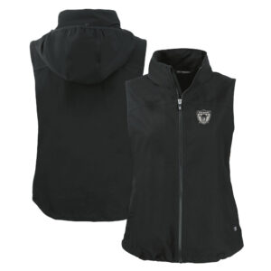 Women's Cutter & Buck  Black Las Vegas Raiders Throwback Charter Eco Full-Zip Vest