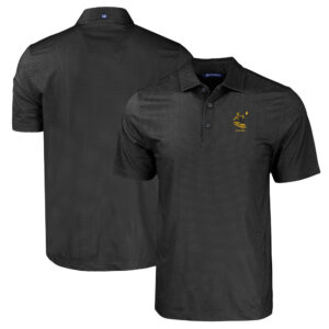 Men's Cutter & Buck  Black Pittsburgh Steelers Throwback Big & Tall Pike Eco Tonal Geo Print Stretch Recycled Polo
