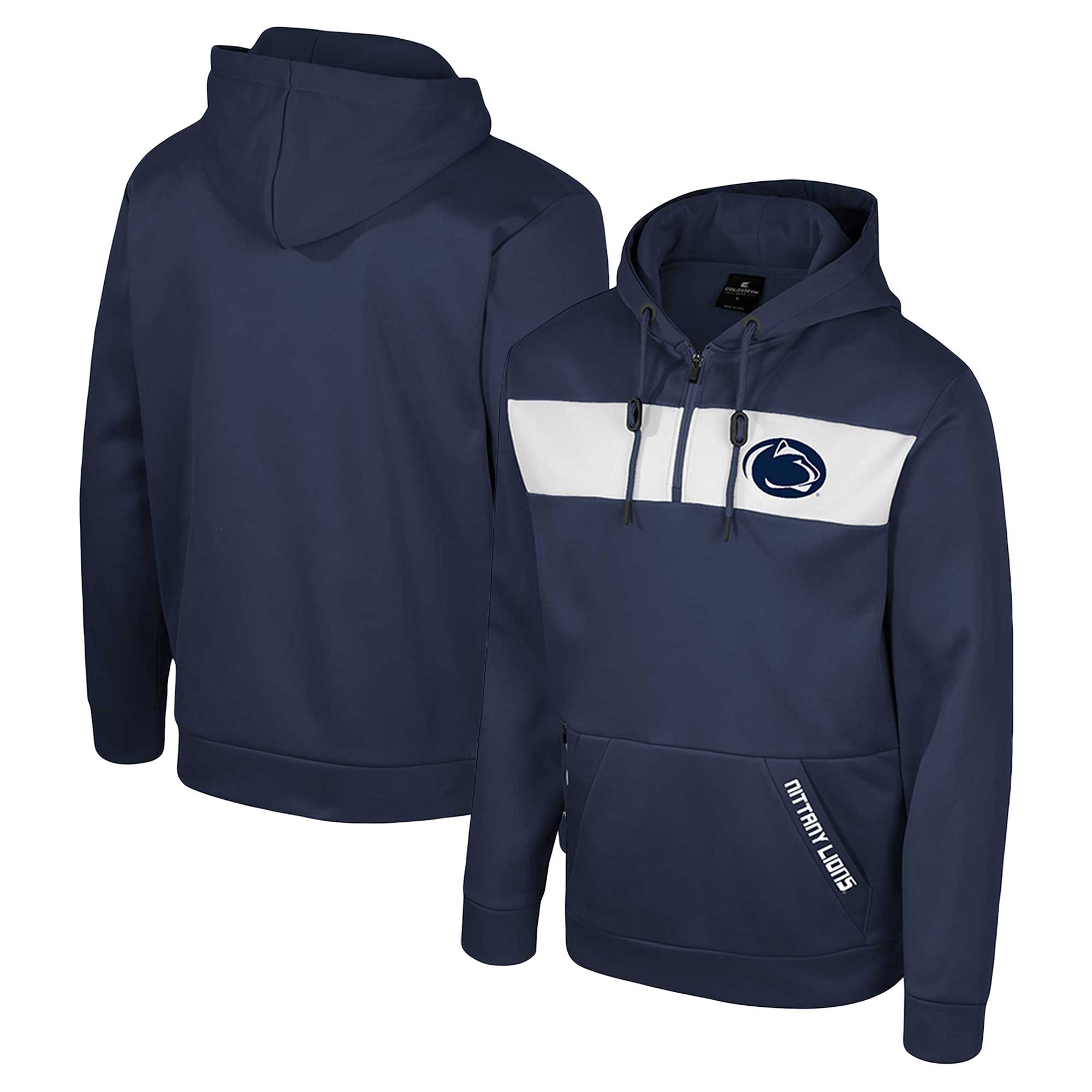 Men's Colosseum Navy Penn State Nittany Lions Quarter-Zip Hoodie