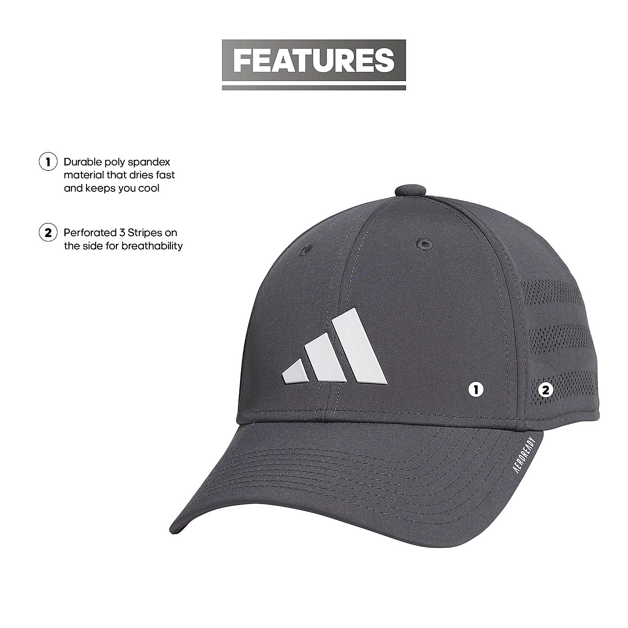 Men's adidas Graphite Game Day 4 AEROREADY Flex Hat - Image 6