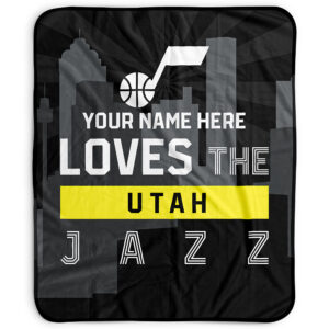 Pegasus Utah Jazz 50" x 60" City Skyline Personalized Fleece Blanket
