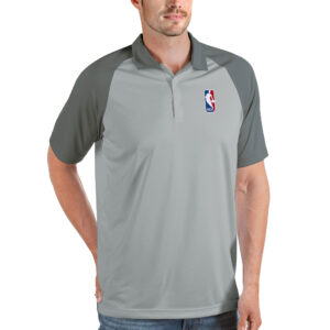 Men's Antigua  Silver/Steel NBA Nova Polo
