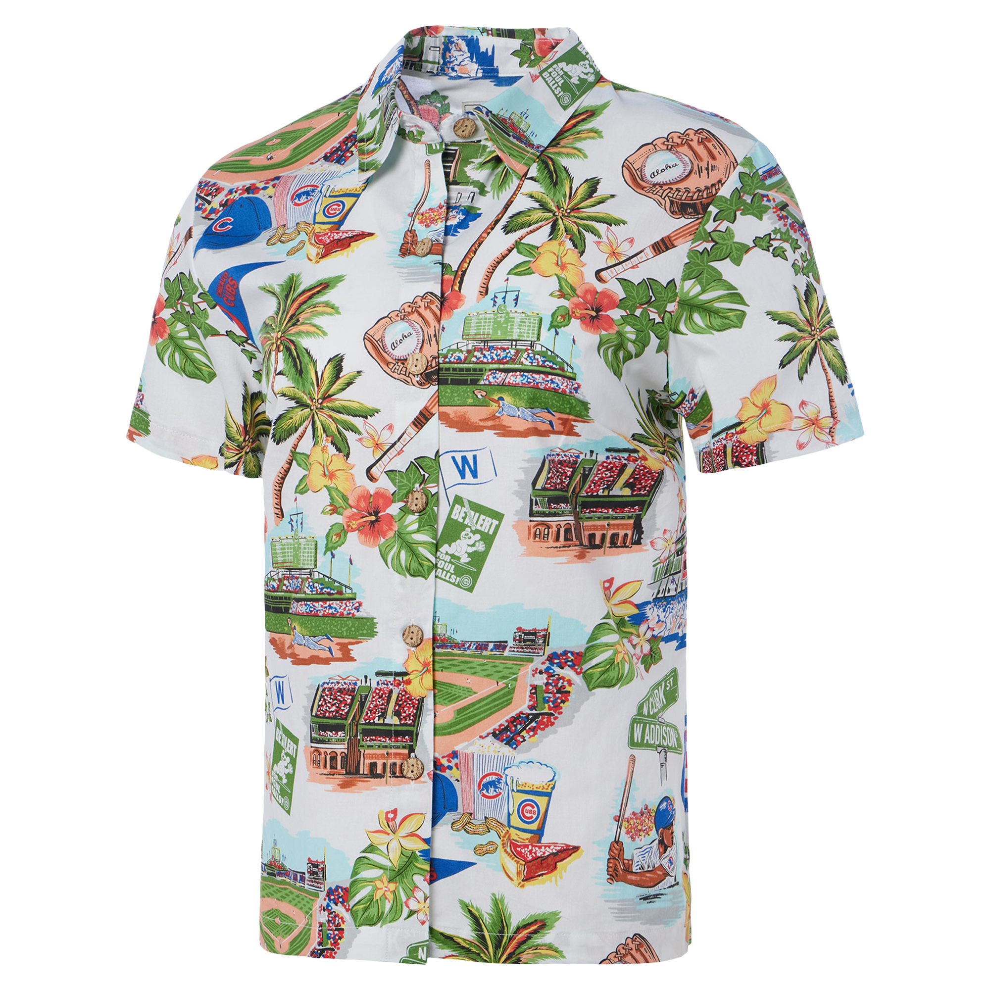 Women's Reyn Spooner White Chicago Cubs Scenic Button-Up Shirt - Image 3