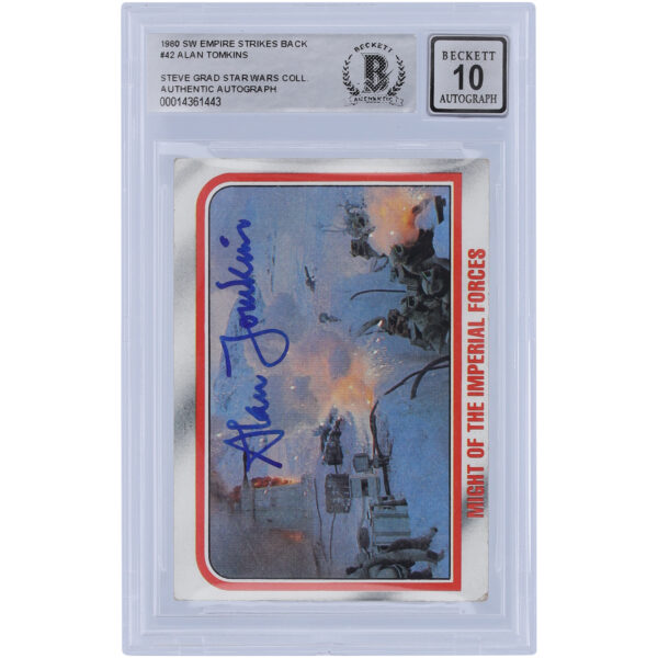 Alan Tomkins Star Wars Autographed 1980 Topps The Empire Strikes Back #42 BAS Authenticated 10 Card - Image 5