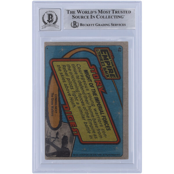 Alan Tomkins Star Wars Autographed 1980 Topps The Empire Strikes Back #42 BAS Authenticated 10 Card - Image 6