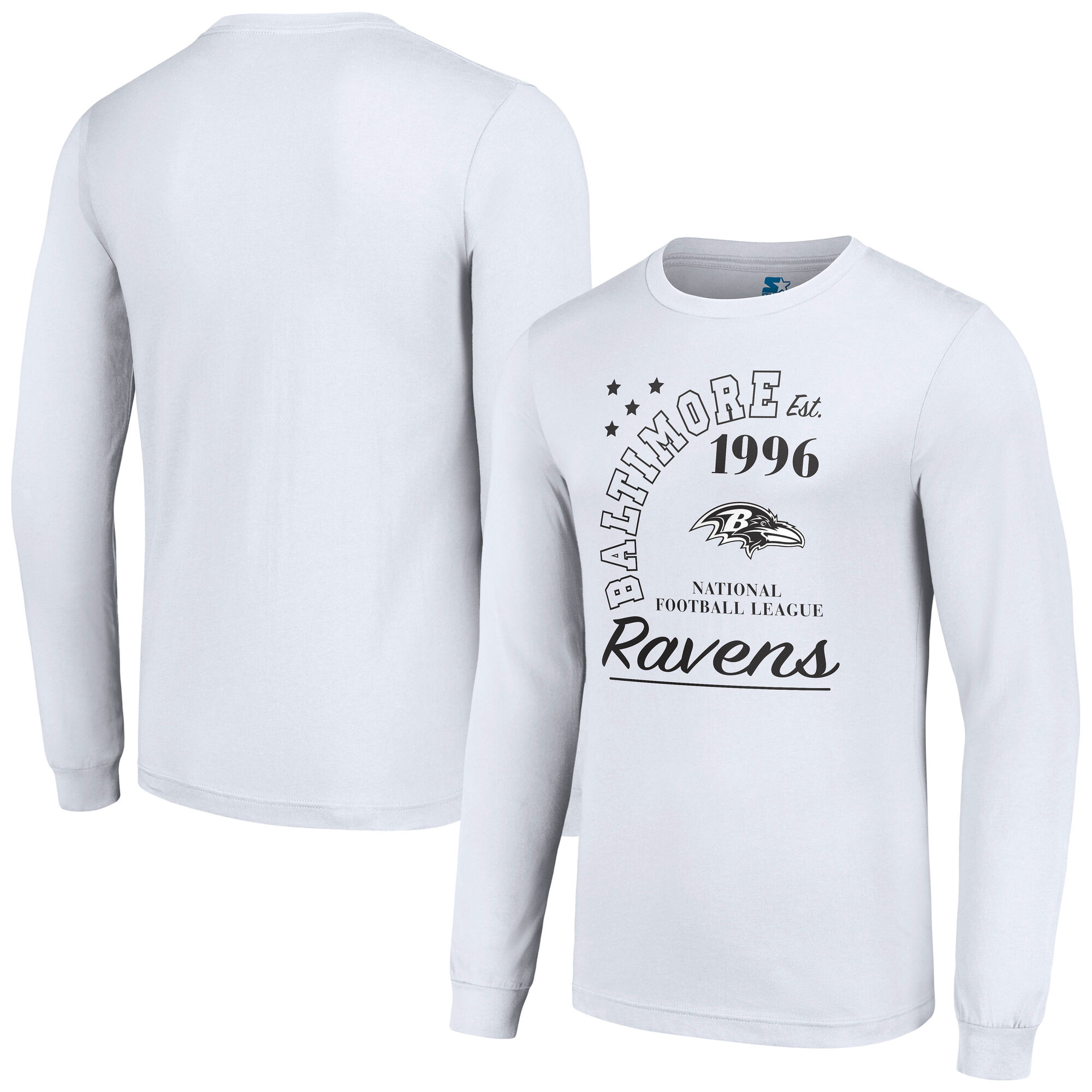Men's Starter White Baltimore Ravens Arch City Long Sleeve T-Shirt