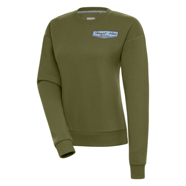 Women's Antigua  Olive Stewart-Haas Racing Victory Pullover Sweatshirt