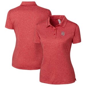 Women's Cutter & Buck Heather Red Birmingham Barons Clique Charge Active Polo