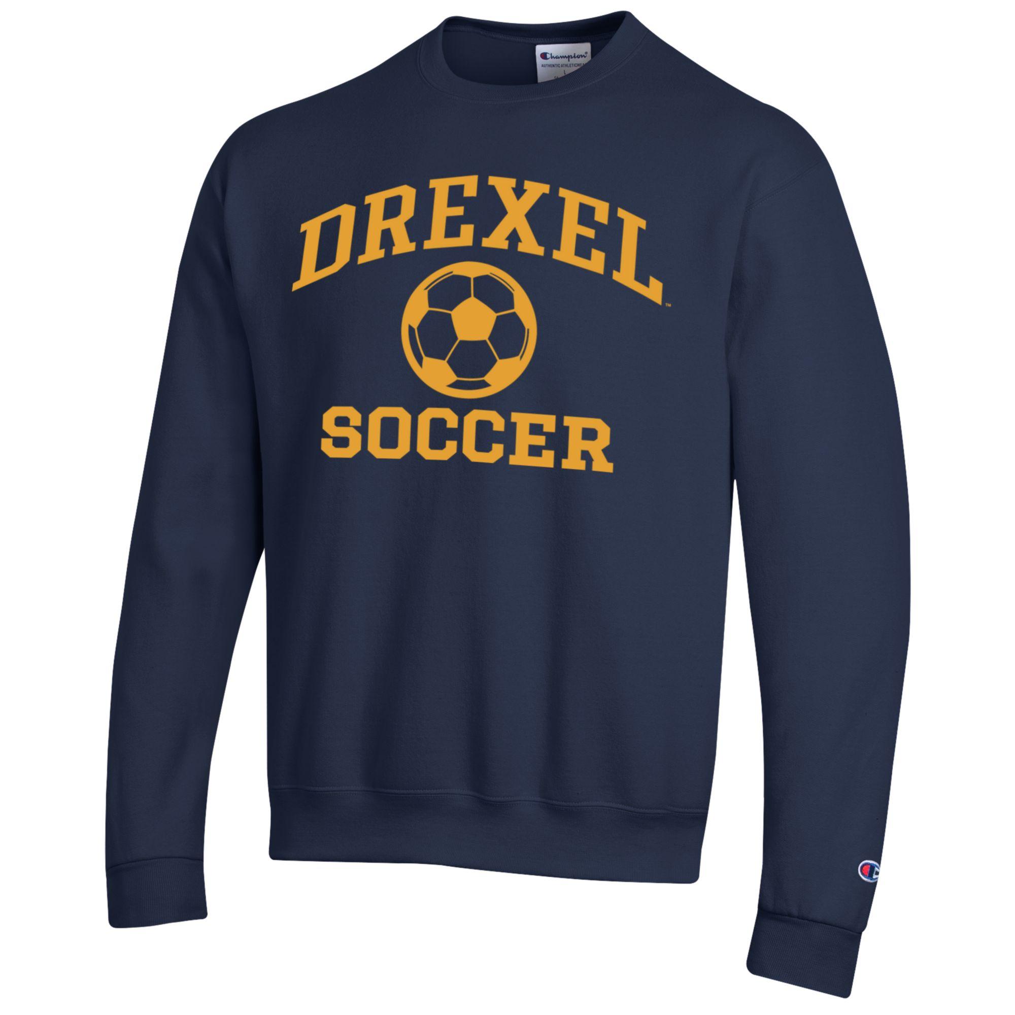 Men's Champion Navy Drexel Dragons Soccer Icon Powerblend Pullover Sweatshirt - Image 6
