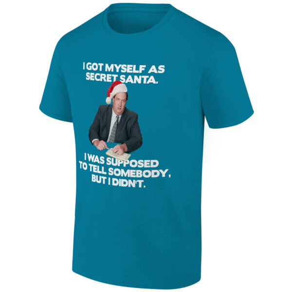 Men's Ripple Junction Turquoise The Office Secret Santa Kevin Holiday Graphic T-Shirt - Image 3