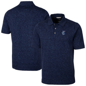 Men's Cutter & Buck Navy Corpus Christi Hooks Big & Tall DryTec Advantage Tri-Blend Space Dye Polo