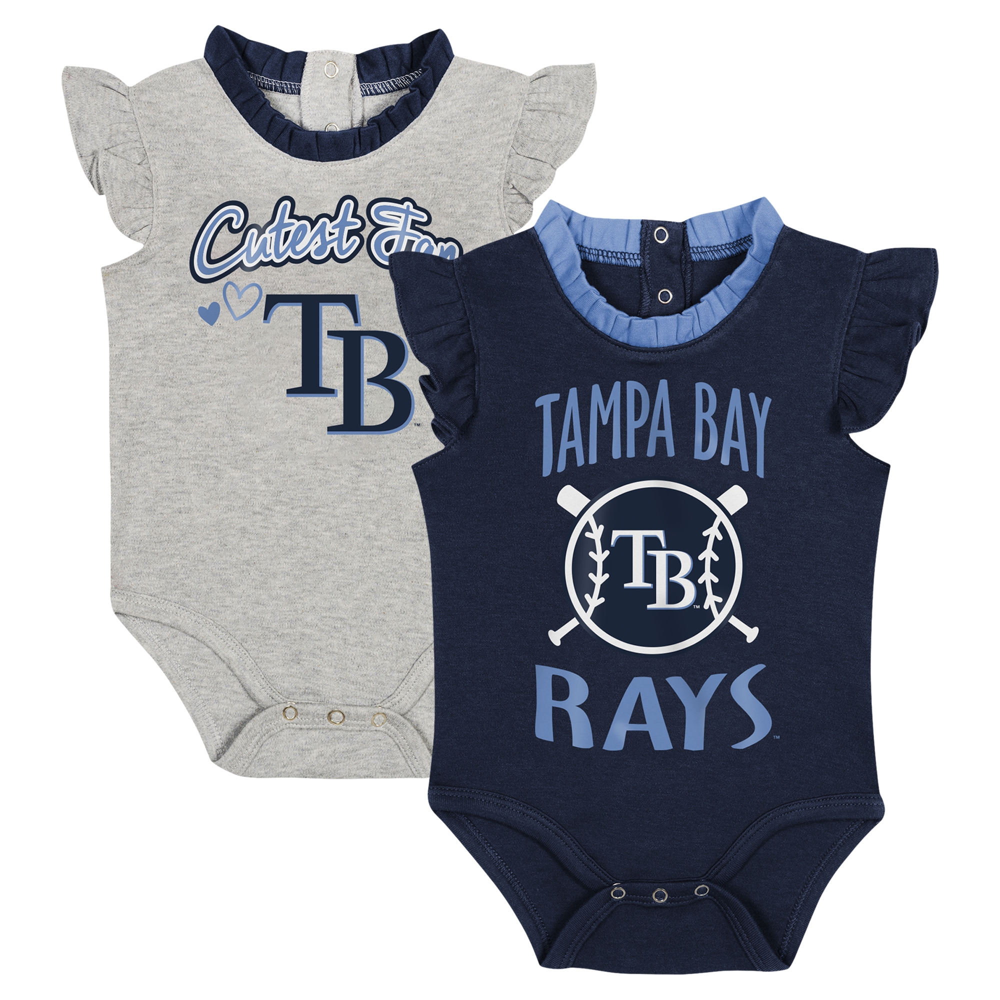Newborn & Infant Fanatics Navy/Gray Tampa Bay Rays Two-Pack Fan Bodysuit Set - Image 2