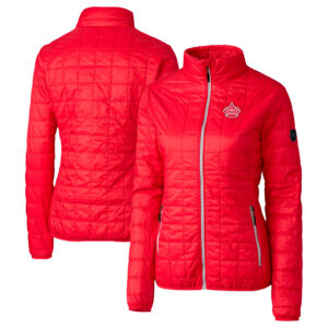 Women's Cutter & Buck  Red Miami Marlins City Connect Rainier PrimaLoft Eco Insulated Full-Zip Puffer Jacket