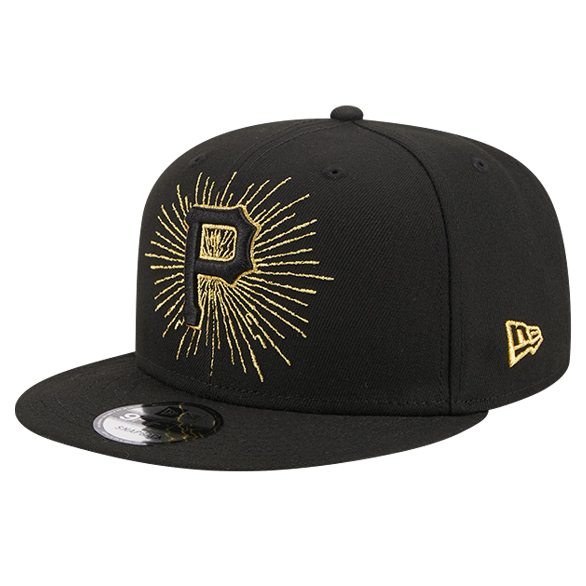 Men's New Era Black Pittsburgh Pirates Metallic Logo 9FIFTY Snapback Hat - Image 2
