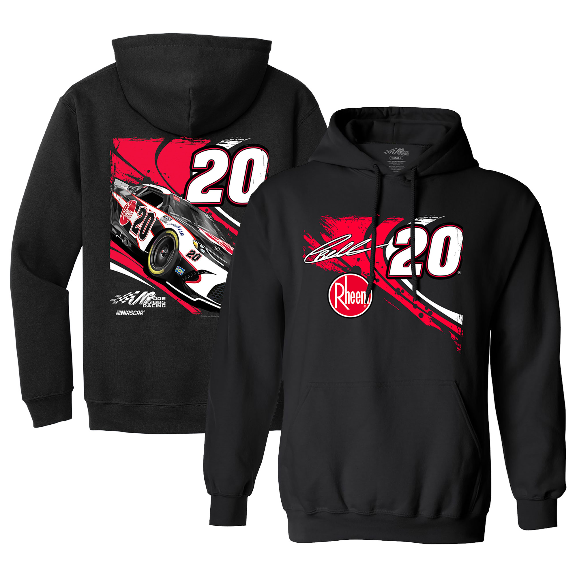 Men's Joe Gibbs Racing Team Collection Black Christopher Bell Rheem Car Pullover Hoodie