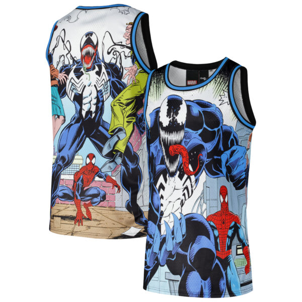 Men's Chalk Line Black Marvel Venom and Spider-Man Venice Jersey