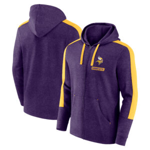 Men's Fanatics  Heather Purple Minnesota Vikings Gains Full-Zip Hoodie