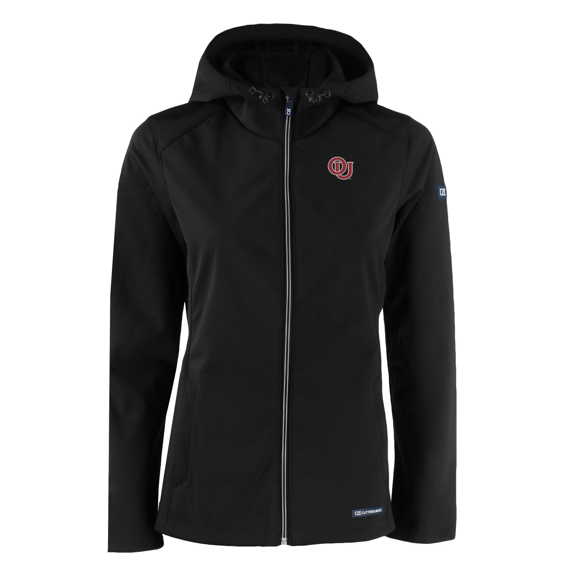 Women's Cutter & Buck Black Oklahoma Sooners Evoke Eco Softshell Recycled Full-Zip Hooded Jacket - Image 6