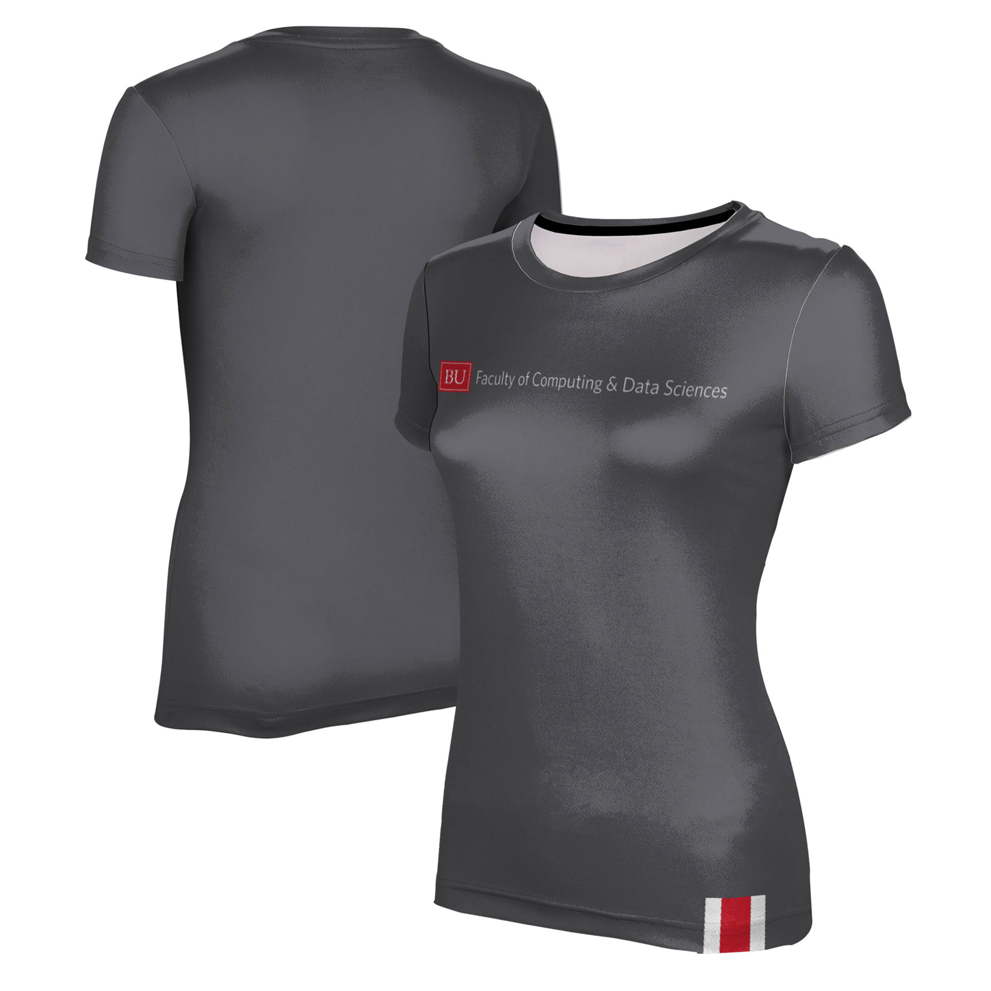 Women's ProSphere Heather Gray Boston University Faculty of Computing & Data Sciences T-Shirt - Image 2