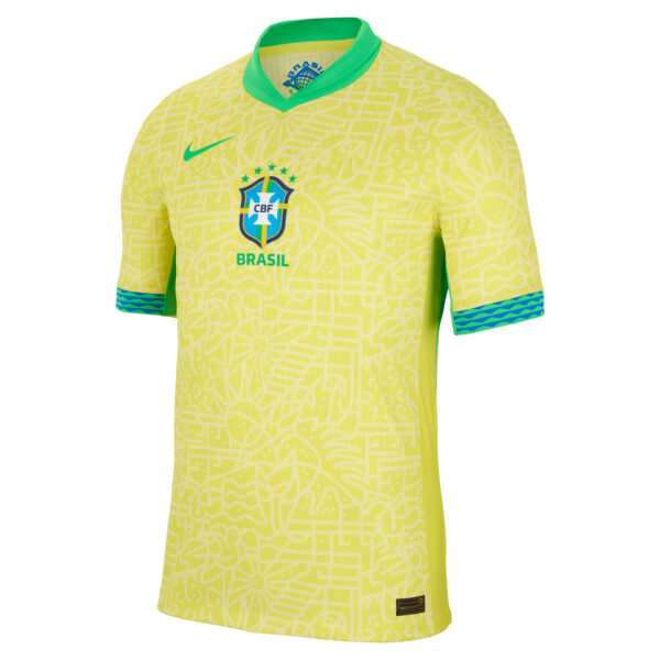 Men's Nike  Yellow Brazil National Team 2024 Home Match Authentic Jersey - Image 9