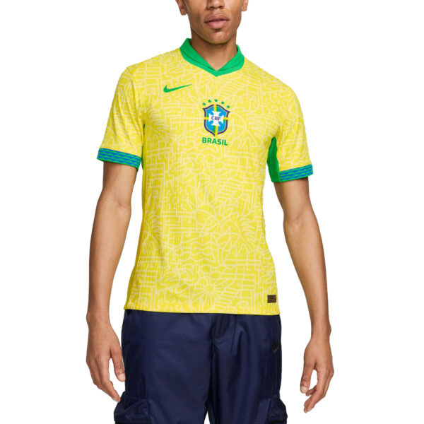 Men's Nike  Yellow Brazil National Team 2024 Home Match Authentic Jersey - Image 11